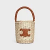 Basket in Wicker and calfskin