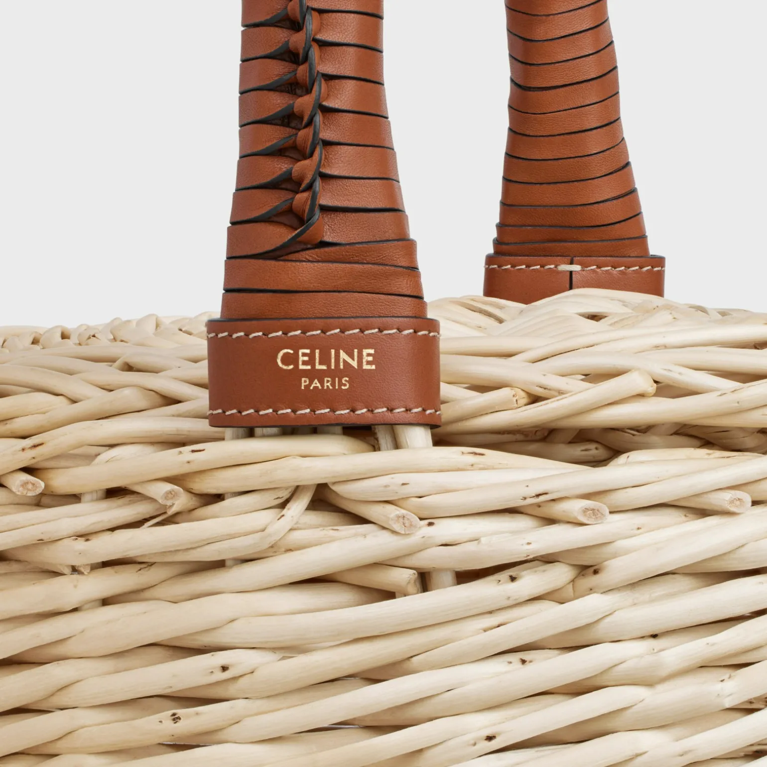 Basket in Wicker and calfskin