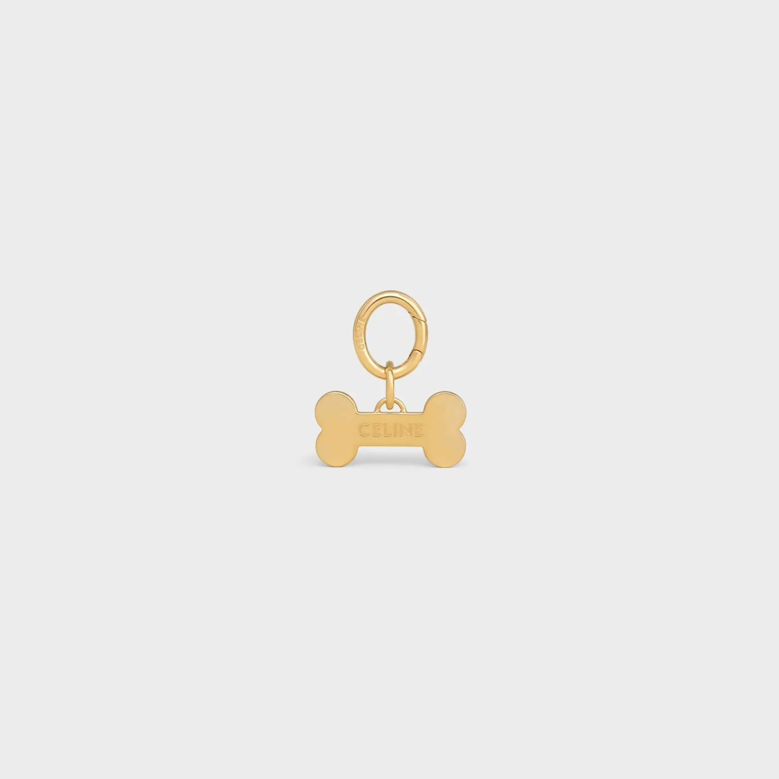 Bone dog medal in brass