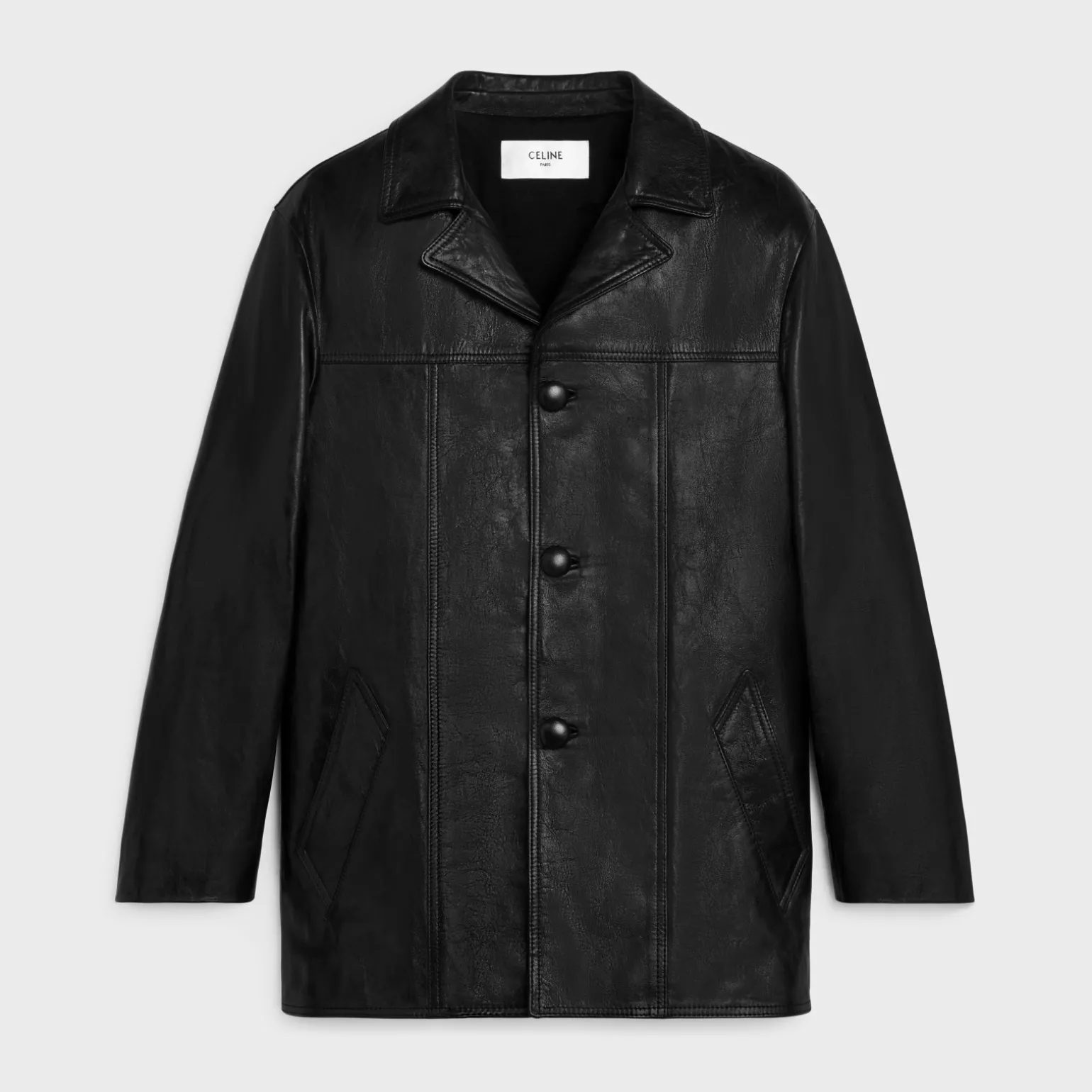 car coat in waxed lambskin