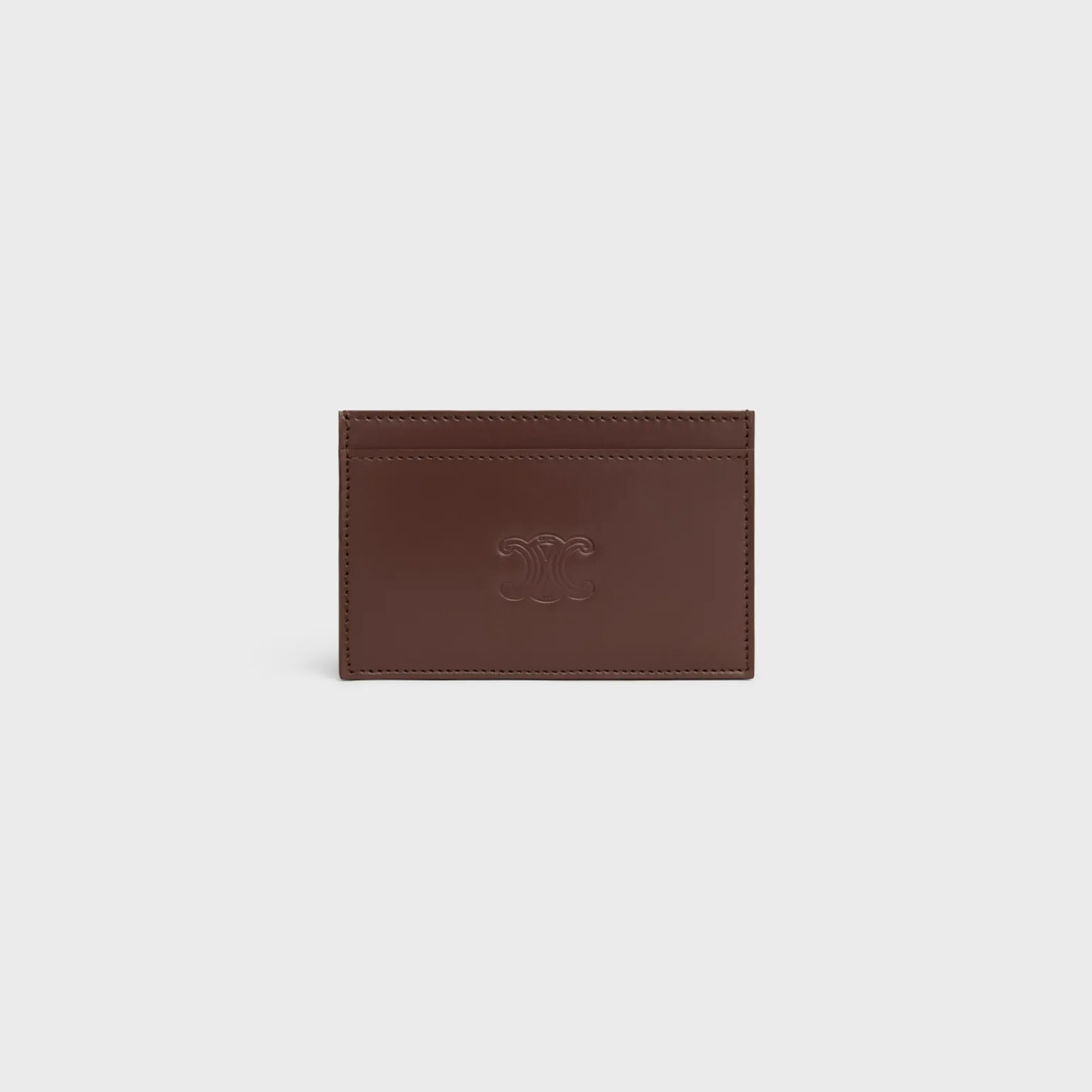 Card holder in Satinated calfskin with triomphe embossed