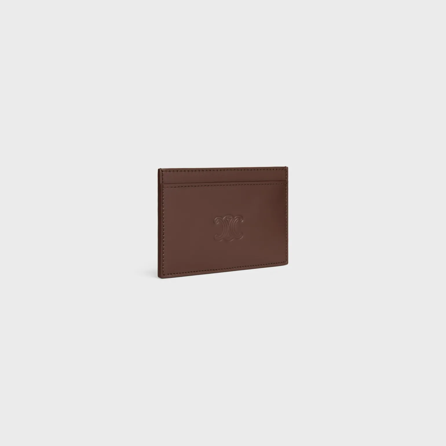Card holder in Satinated calfskin with triomphe embossed
