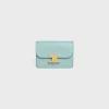 CARD HOLDER WITH FLAP TRIOMPHE in Shiny calfskin
