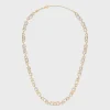 Celine Geometric Necklace in Brass with Gold Finish and Strass