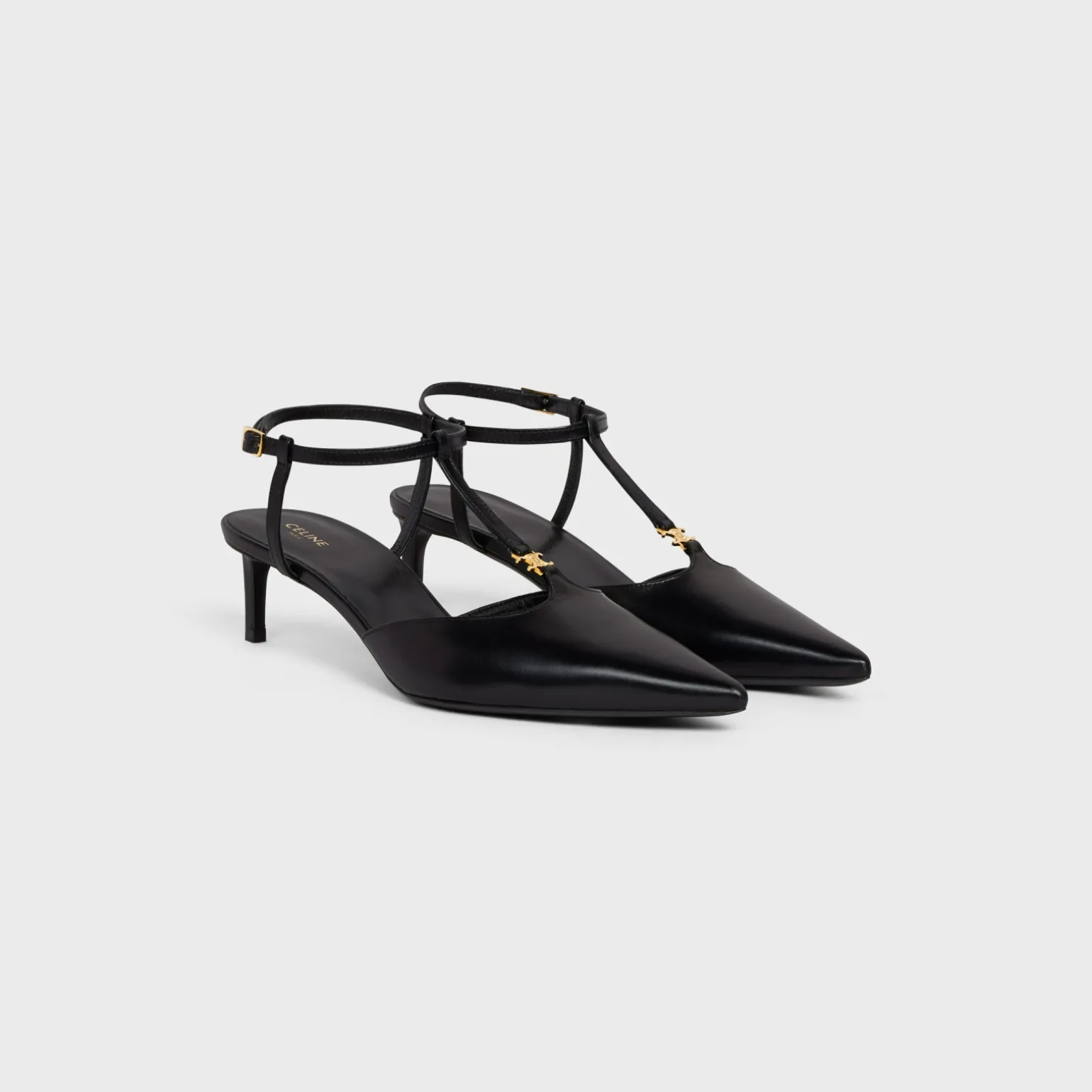 CELINE KITTEN T-BAR STRAP PUMP in CALFSKIN