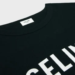 celine paris boxy t-shirt in cotton jersey
