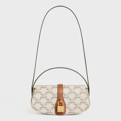 CLUTCH ON STRAP TABOU in Triomphe canvas and calfskin