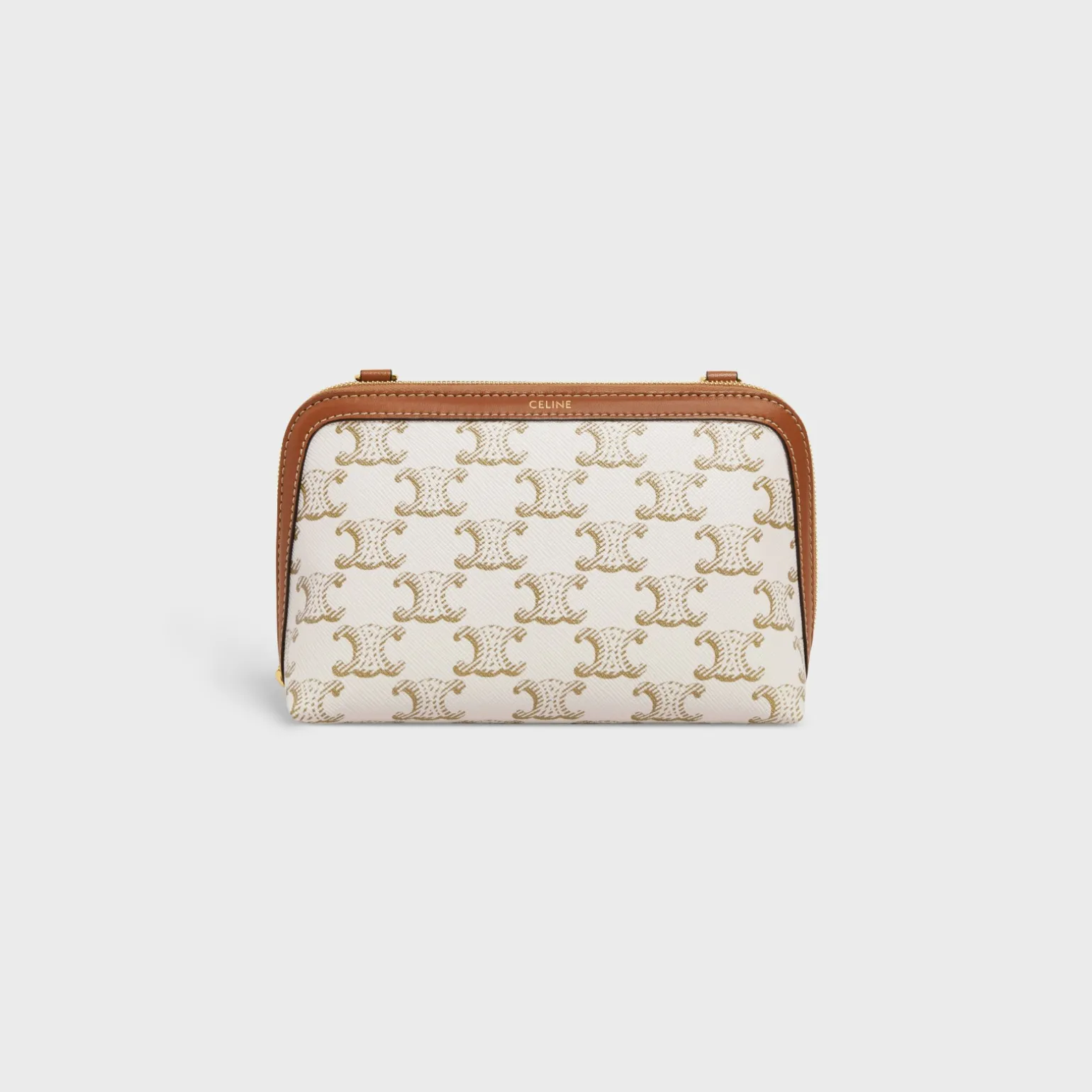 Clutch with Chain in Triomphe canvas and Lambskin