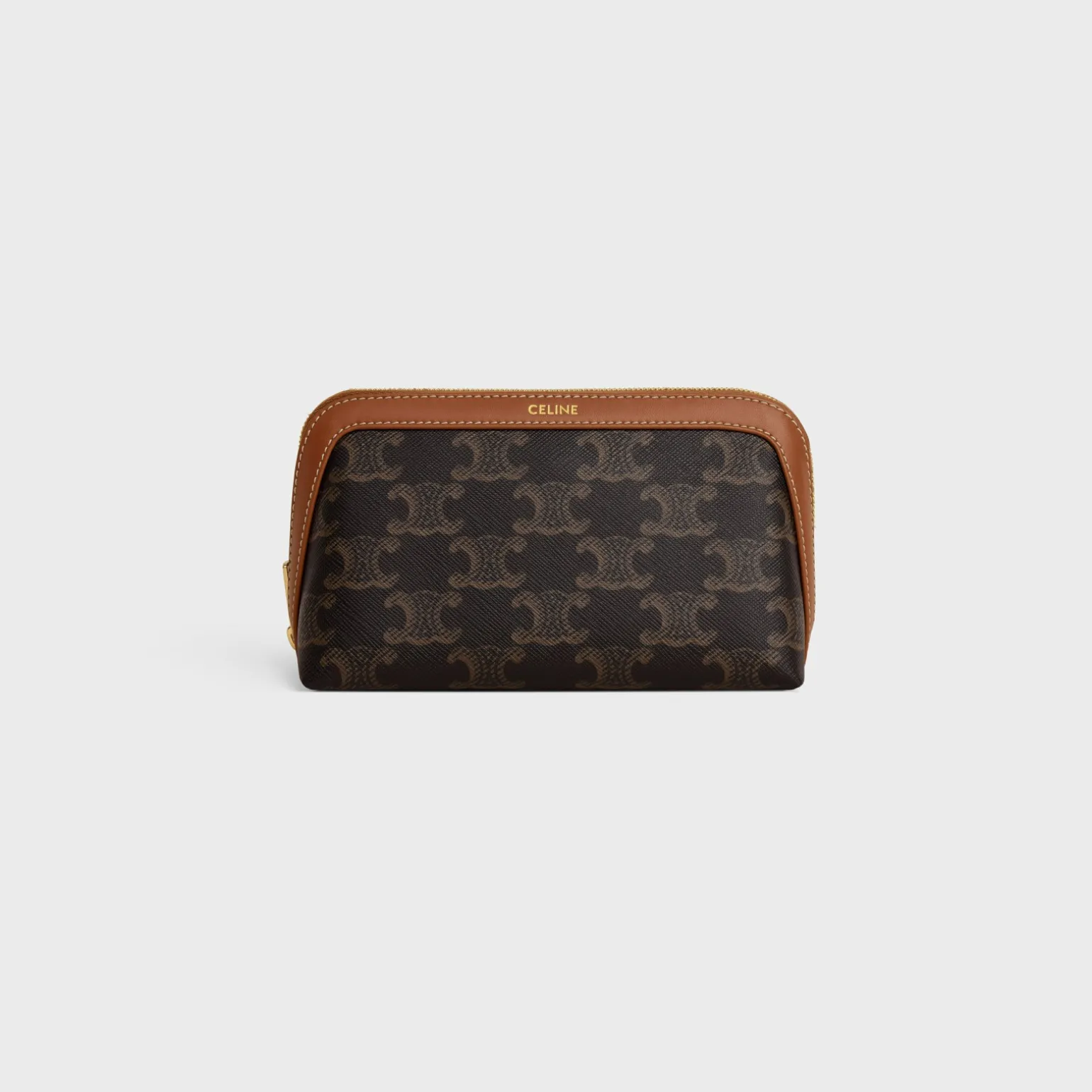 COSMETIC LIPSTICK POUCH IN TRIOMPHE CANVAS AND CALFSKIN