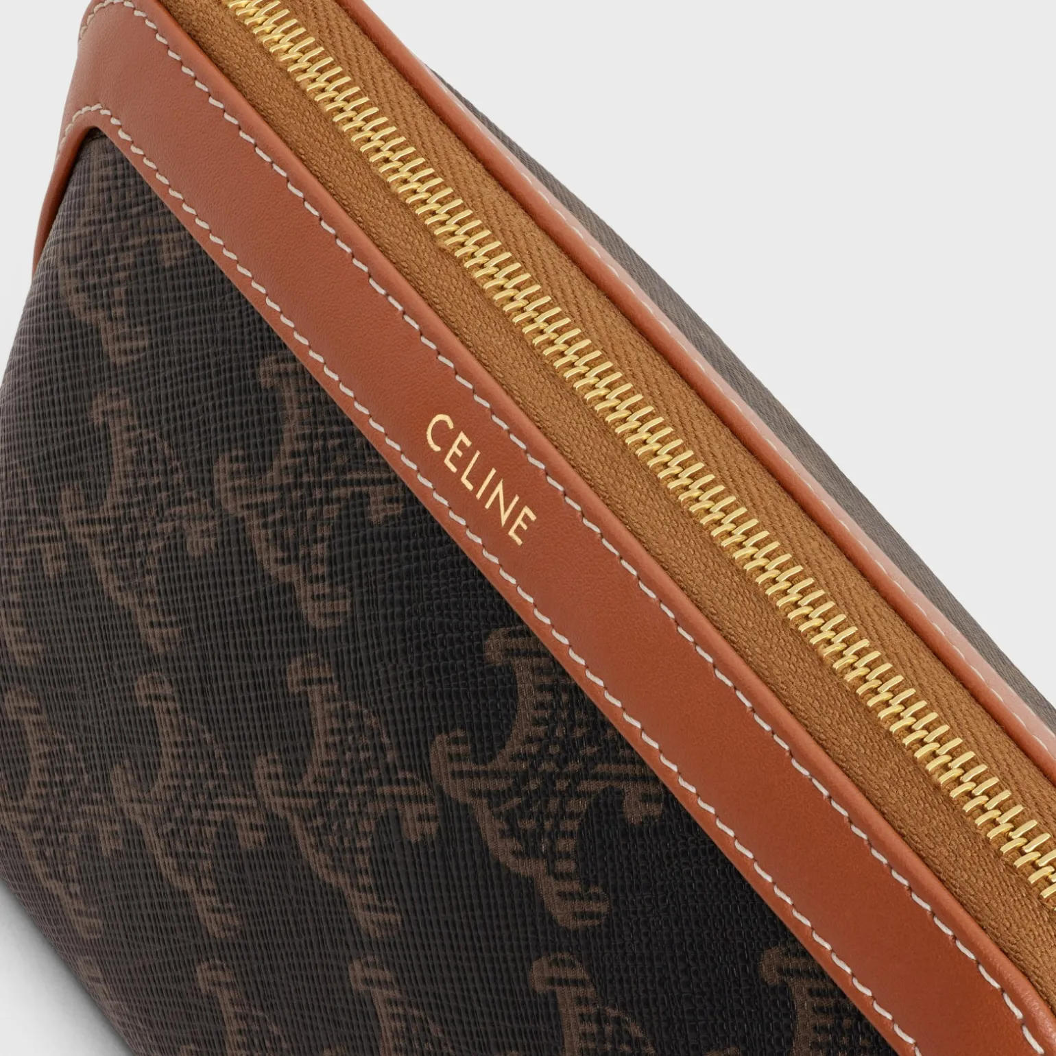 COSMETIC LIPSTICK POUCH IN TRIOMPHE CANVAS AND CALFSKIN