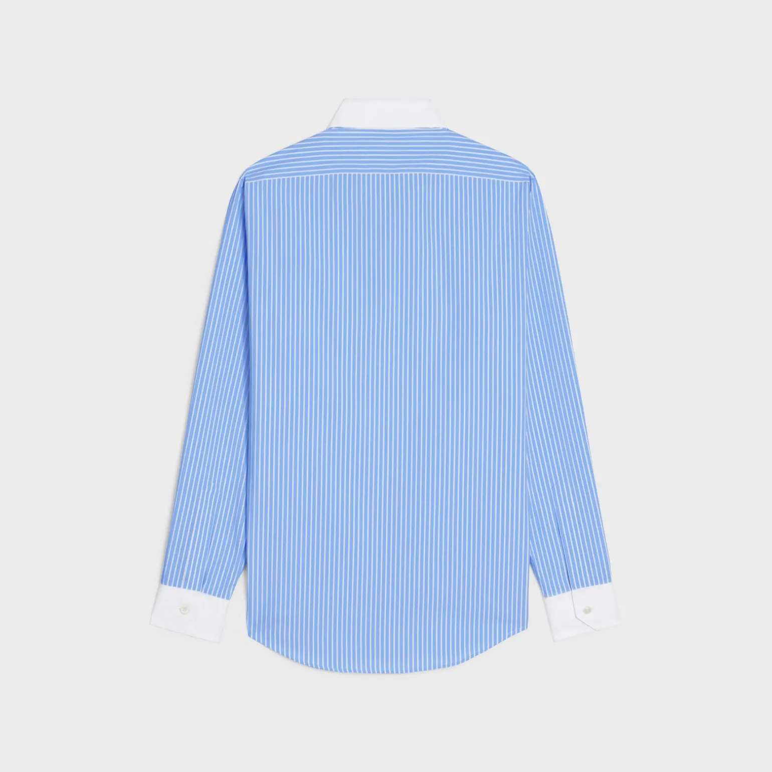 loose shirt with inverted collar in striped cotton