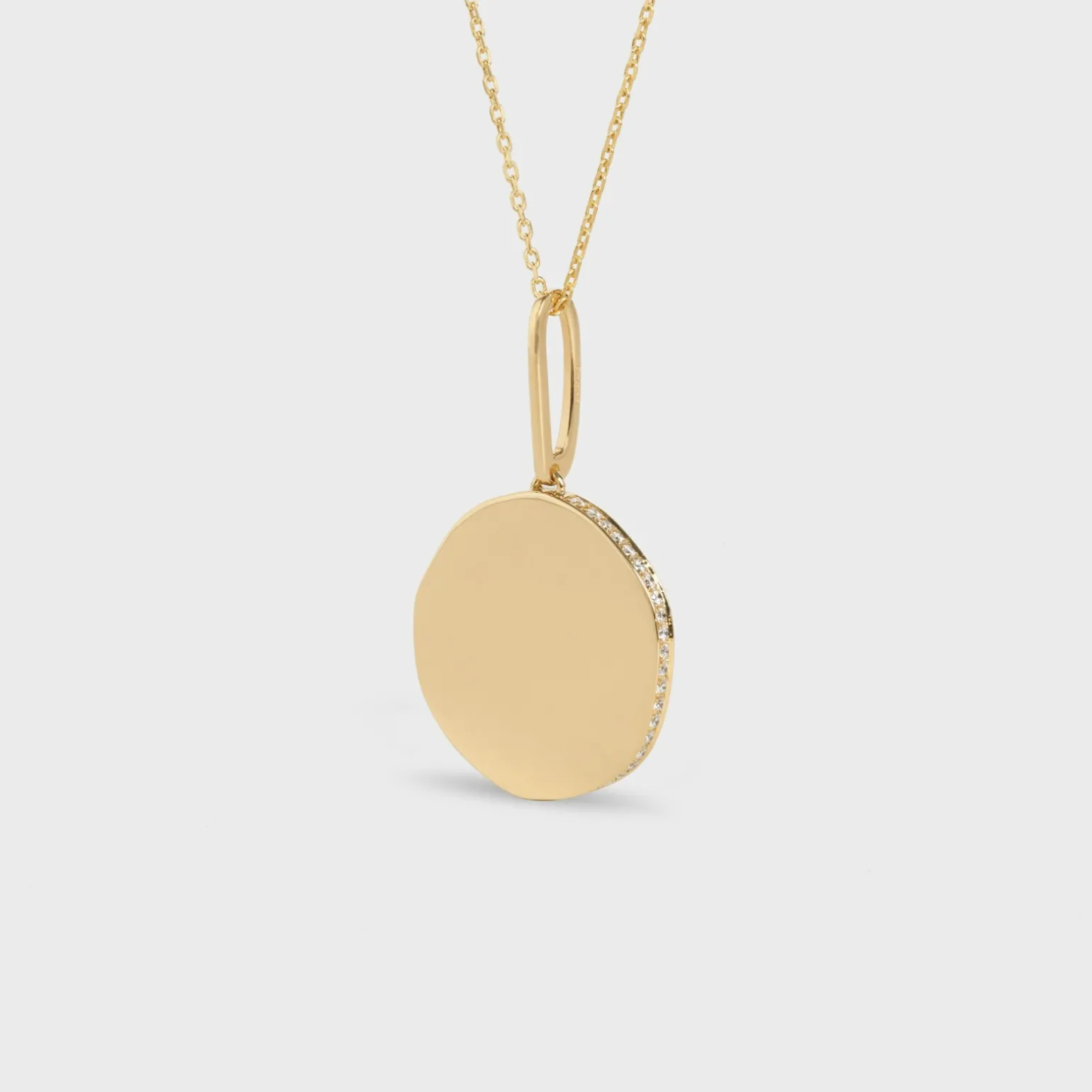 Medaille Celine Small Necklace in Yellow Gold and Diamonds