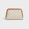 MEDIUM COSMETIC POUCH IN TRIOMPHE CANVAS AND CALFSKIN