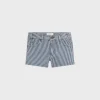 mini shorts in heavy stripe cotton