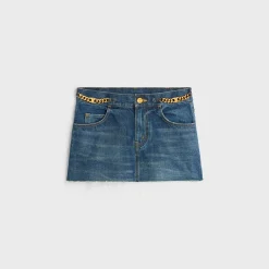 mini skirt in clean dark union wash denim