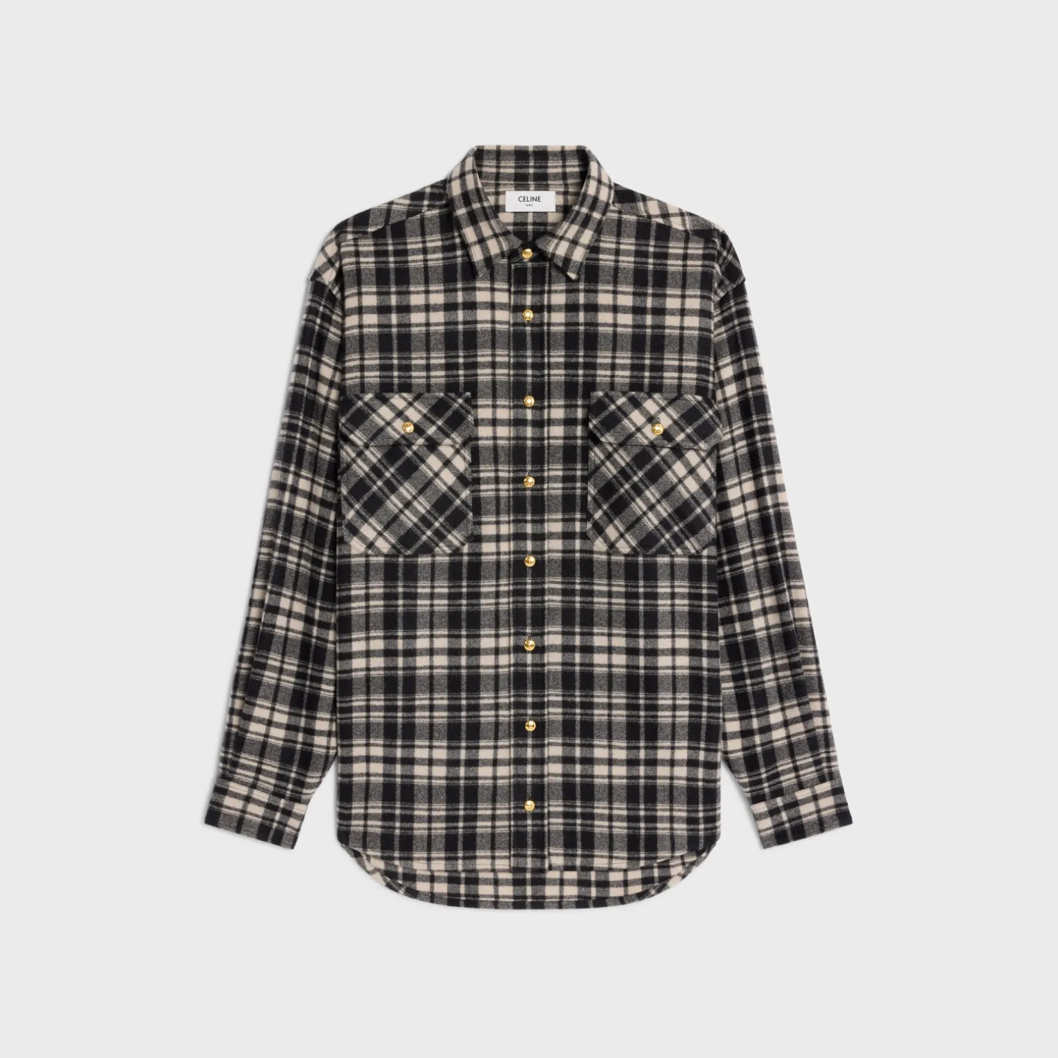 overshirt in checked cashmere