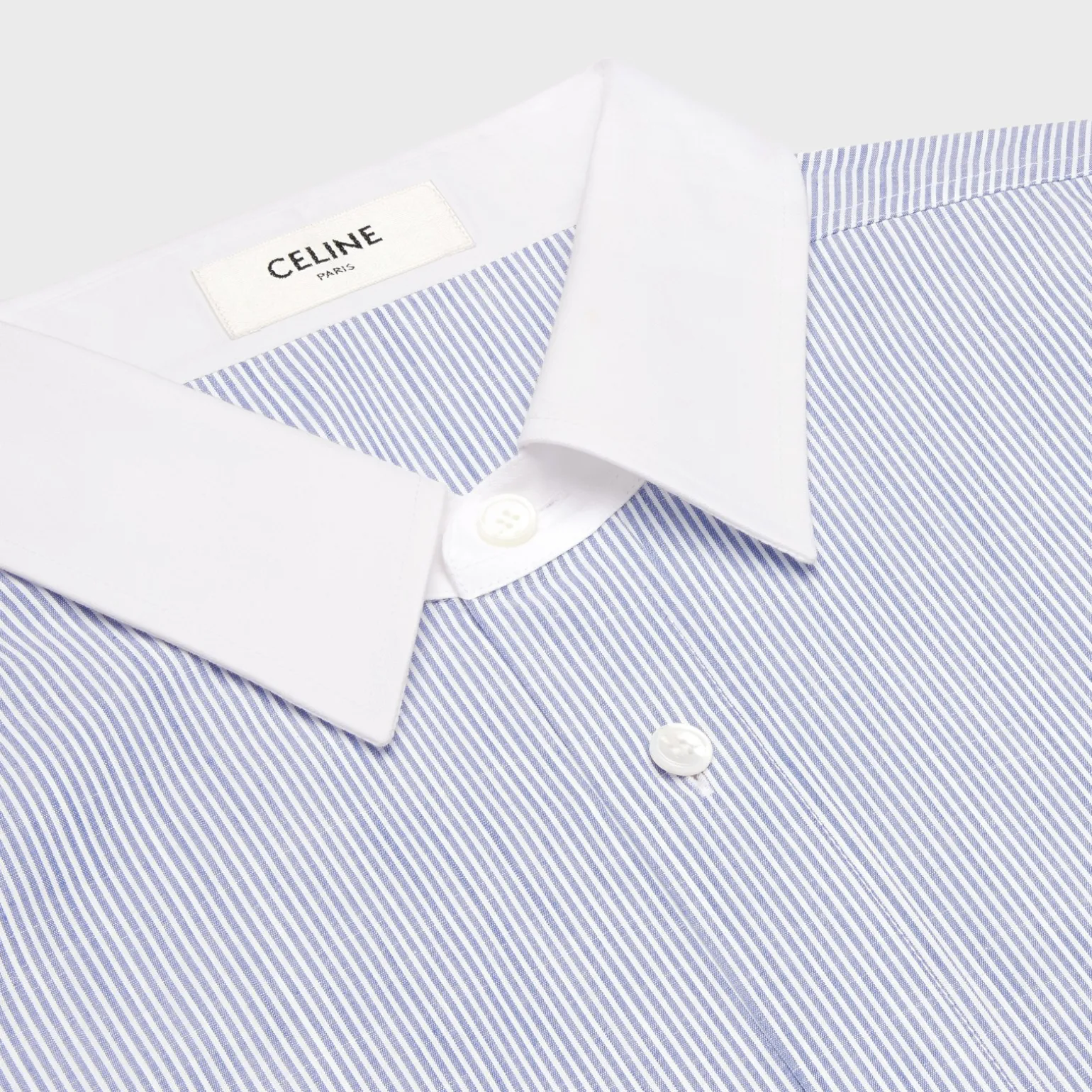 oversized shirt in striped chambray cotton