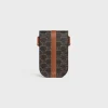 Phone Pouch in Triomphe Canvas and Calfskin