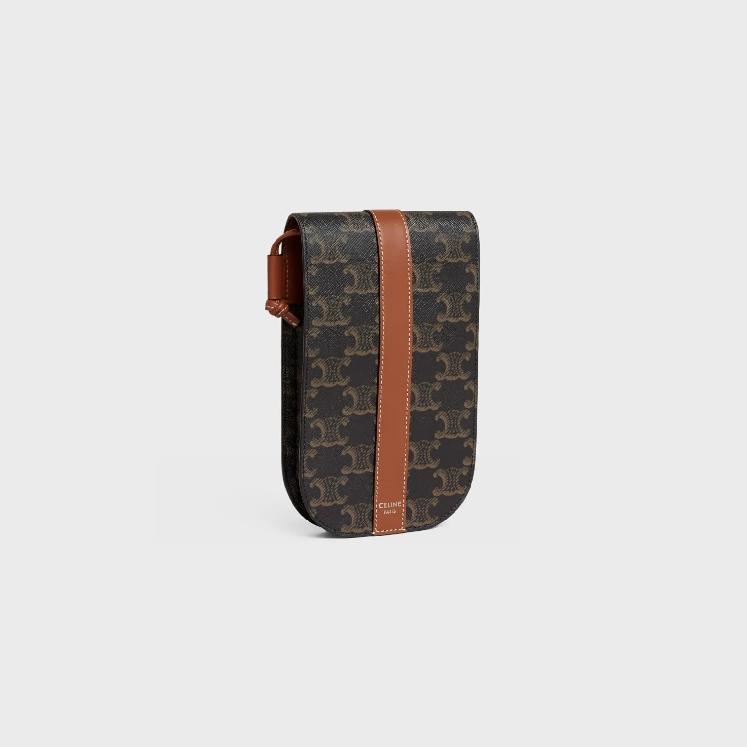 Phone Pouch in Triomphe Canvas and Calfskin