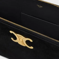POUCH TRIOMPHE in SUEDE CALFSKIN