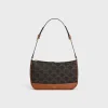 SHOULDER BAG in Triomphe Canvas and calfskin