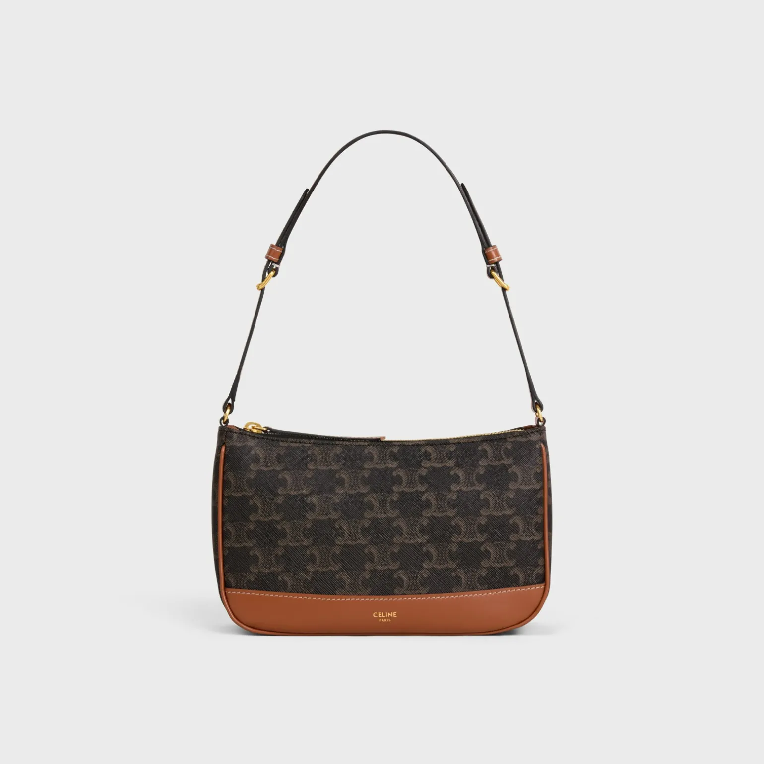 SHOULDER BAG in Triomphe Canvas and calfskin