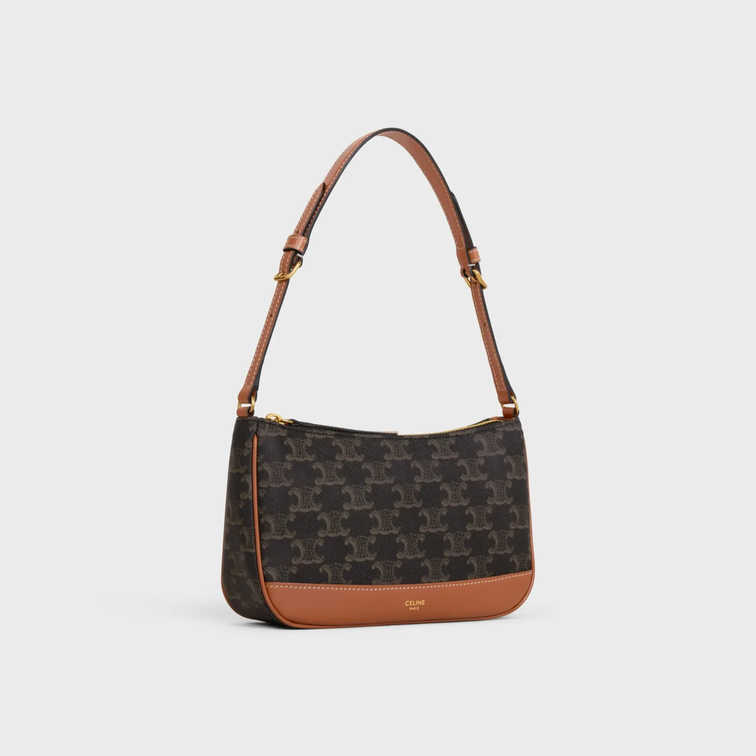 SHOULDER BAG in Triomphe Canvas and calfskin