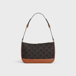 SHOULDER BAG in Triomphe Canvas and calfskin