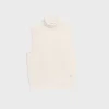 sleeveless turtleneck sweater in fine wool
