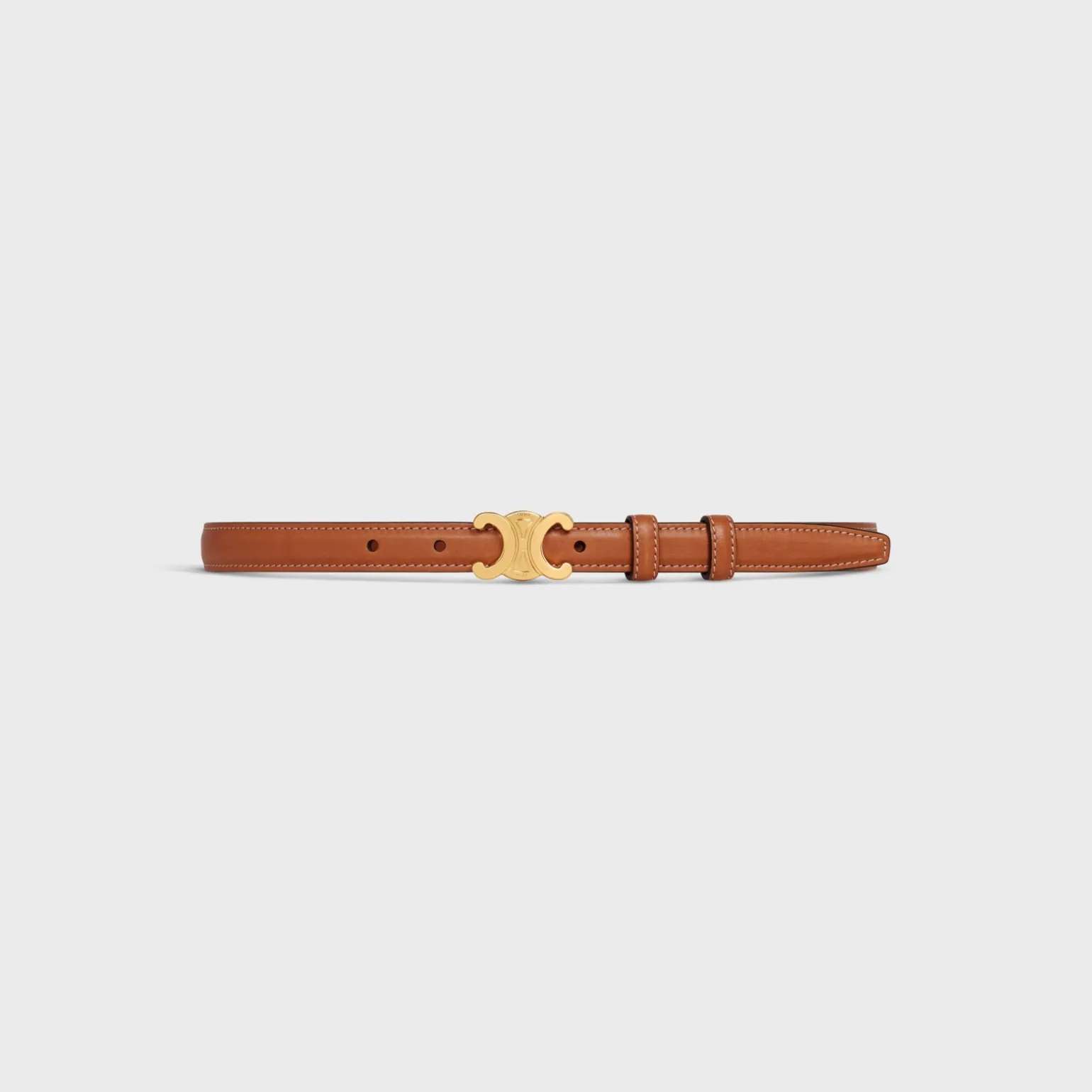 Small Triomphe Belt in Natural Calfskin