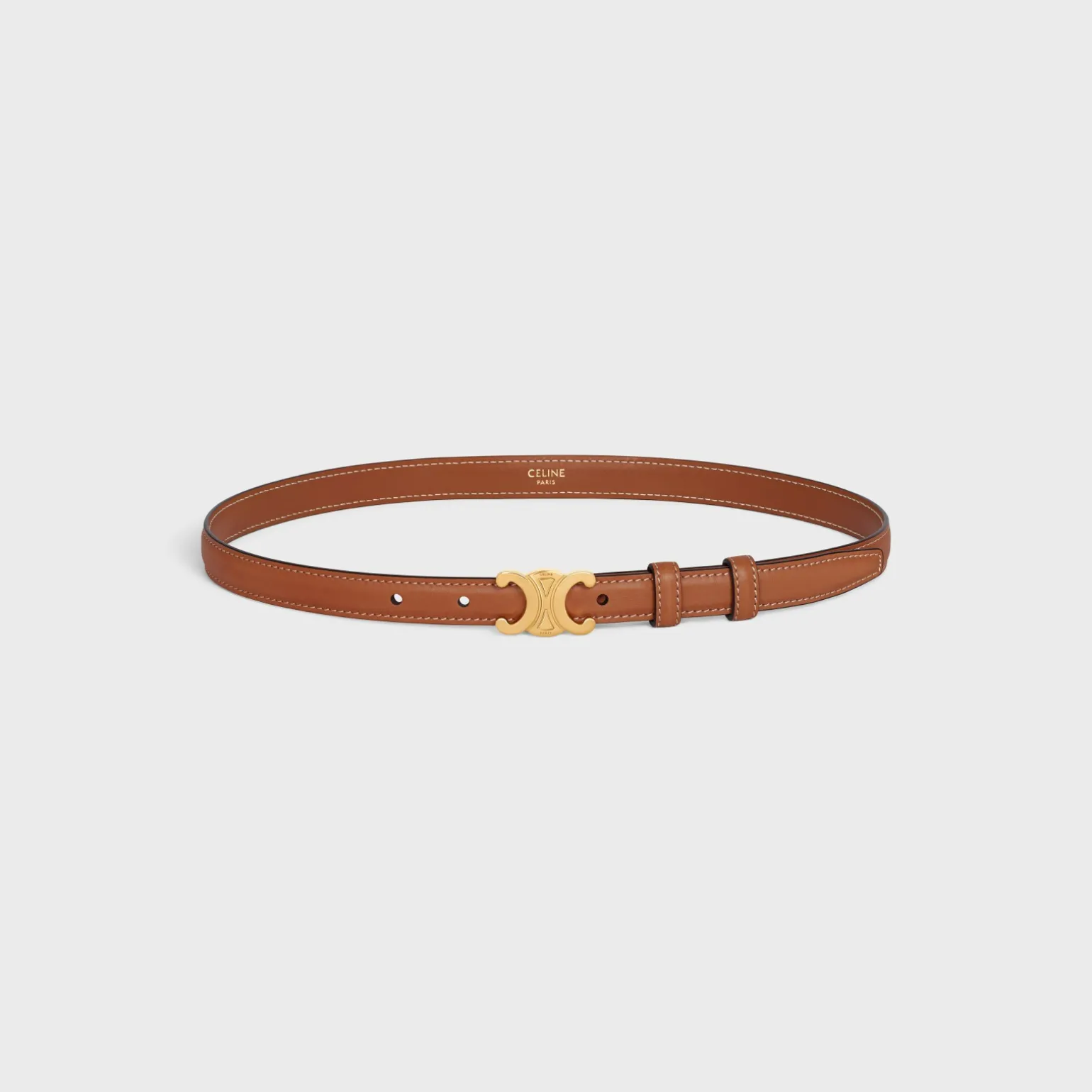 Small Triomphe Belt in Natural Calfskin