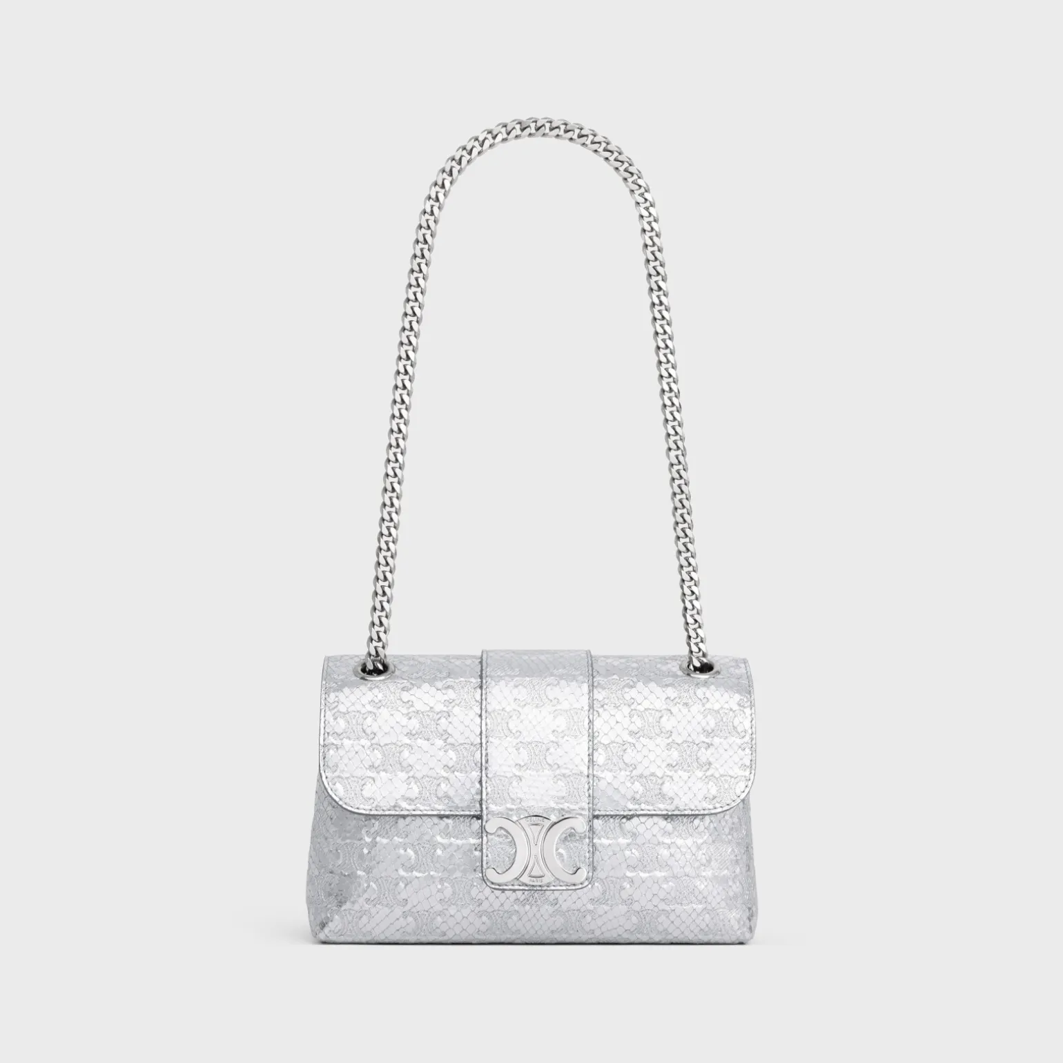 TEEN CELINE VICTOIRE BAG in PYTHON EFFECT CALFSKIN WITH TRIOMPHE ALL-OVER