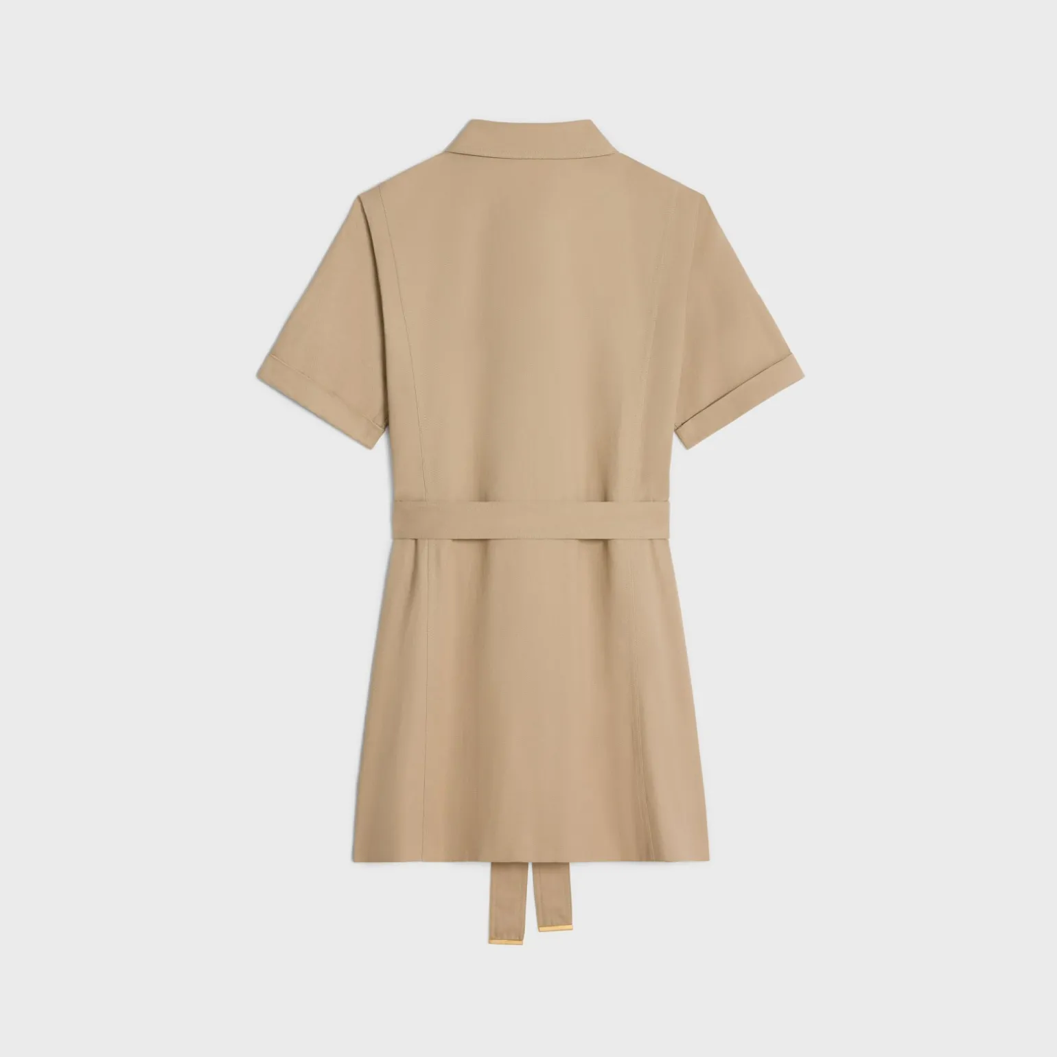 trapeze mini dress in cotton twill