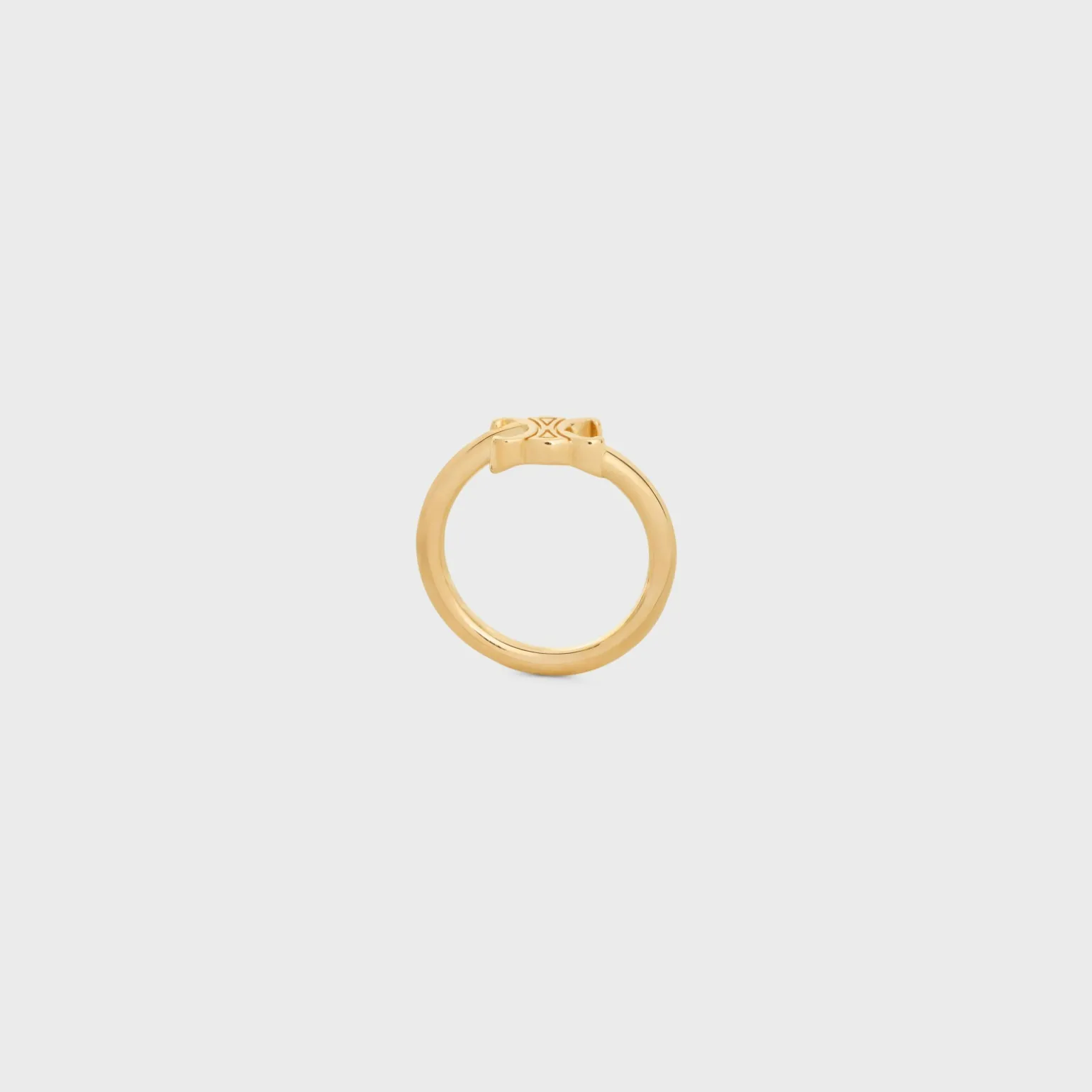 Triomphe Asymmetric Ring in Brass with Gold Finish