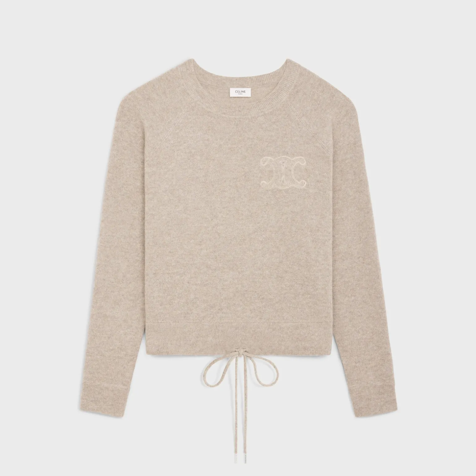 triomphe crew neck sweater in wool and cashmere