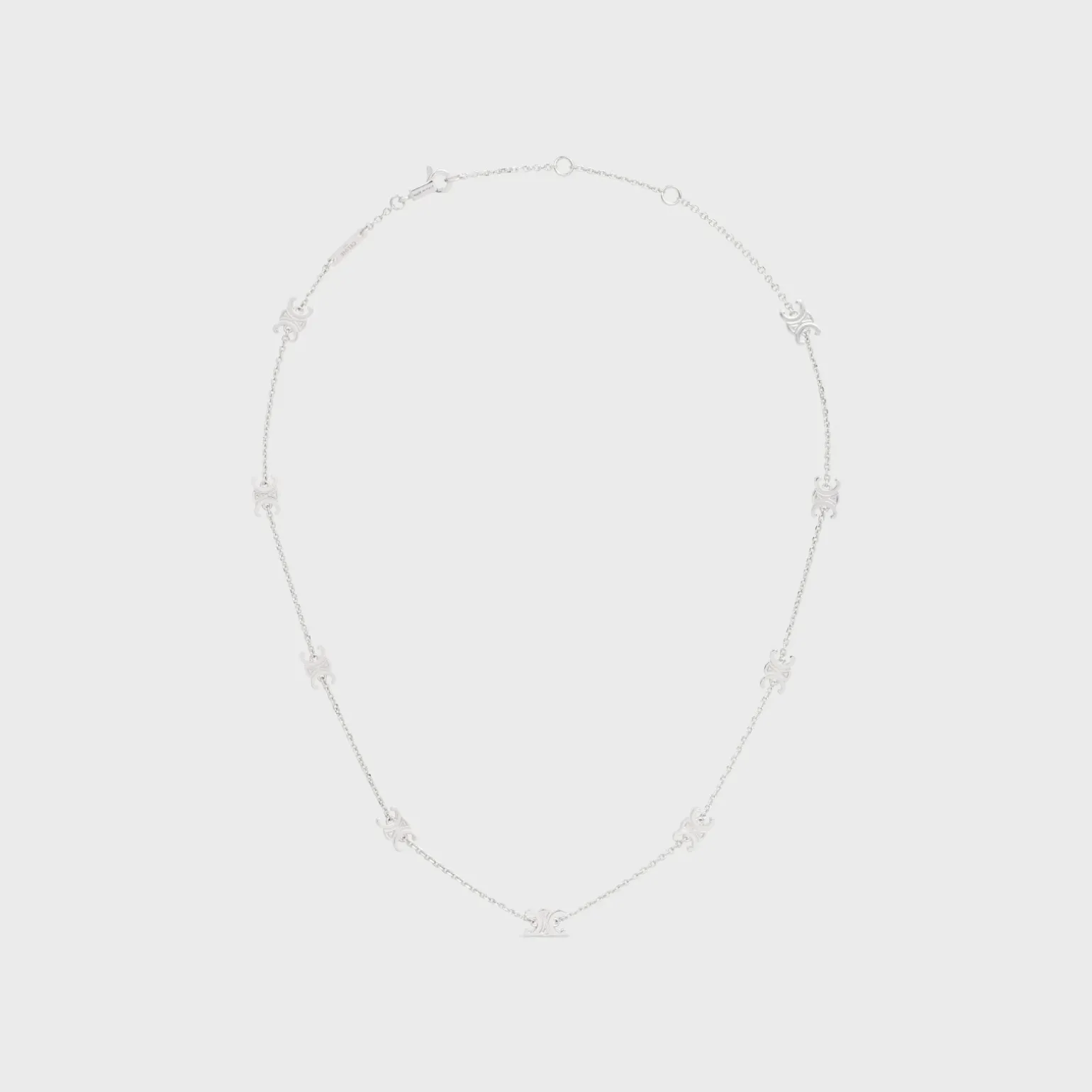 Triomphe Mini Triomphe Necklace in Brass with Rhodium Finish