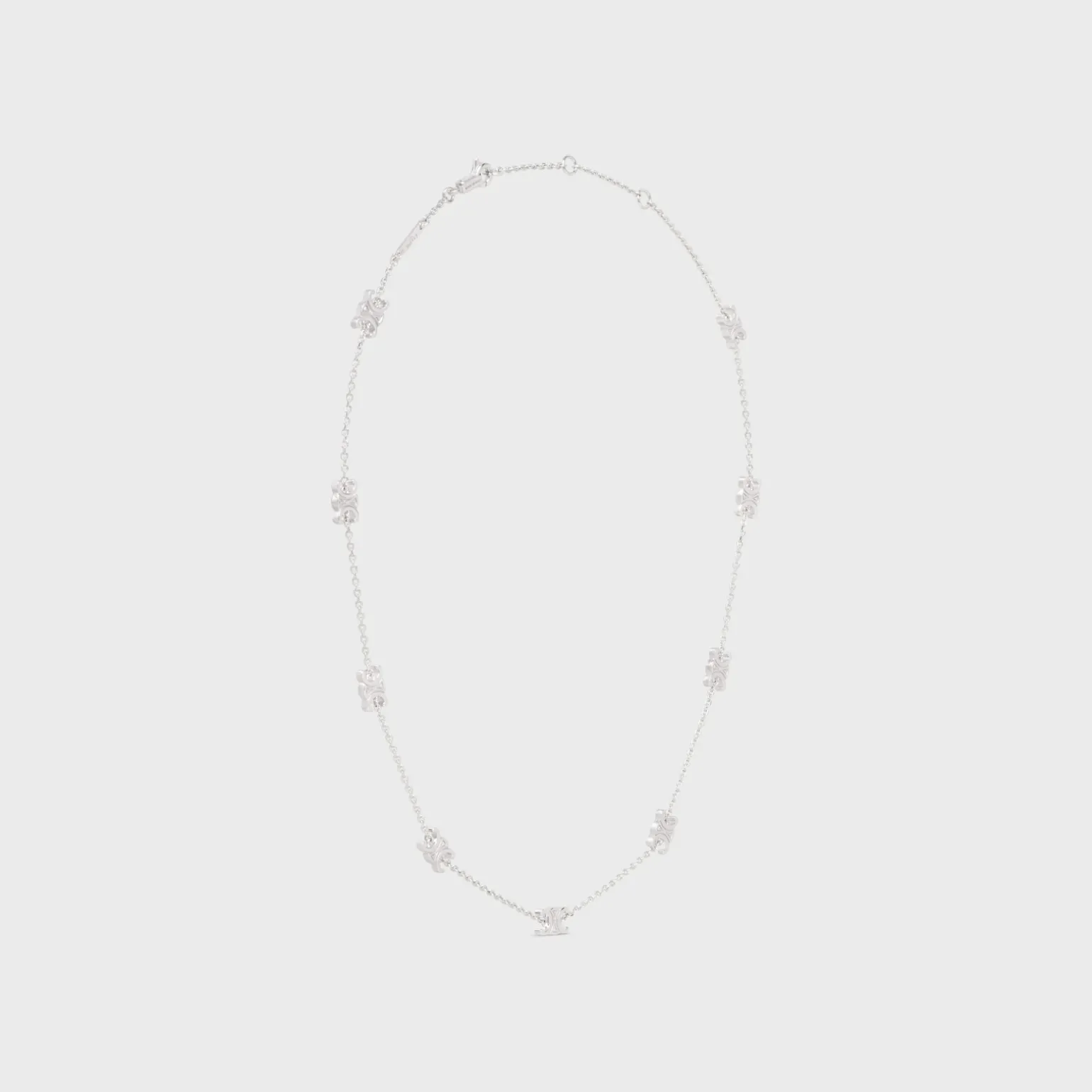Triomphe Mini Triomphe Necklace in Brass with Rhodium Finish