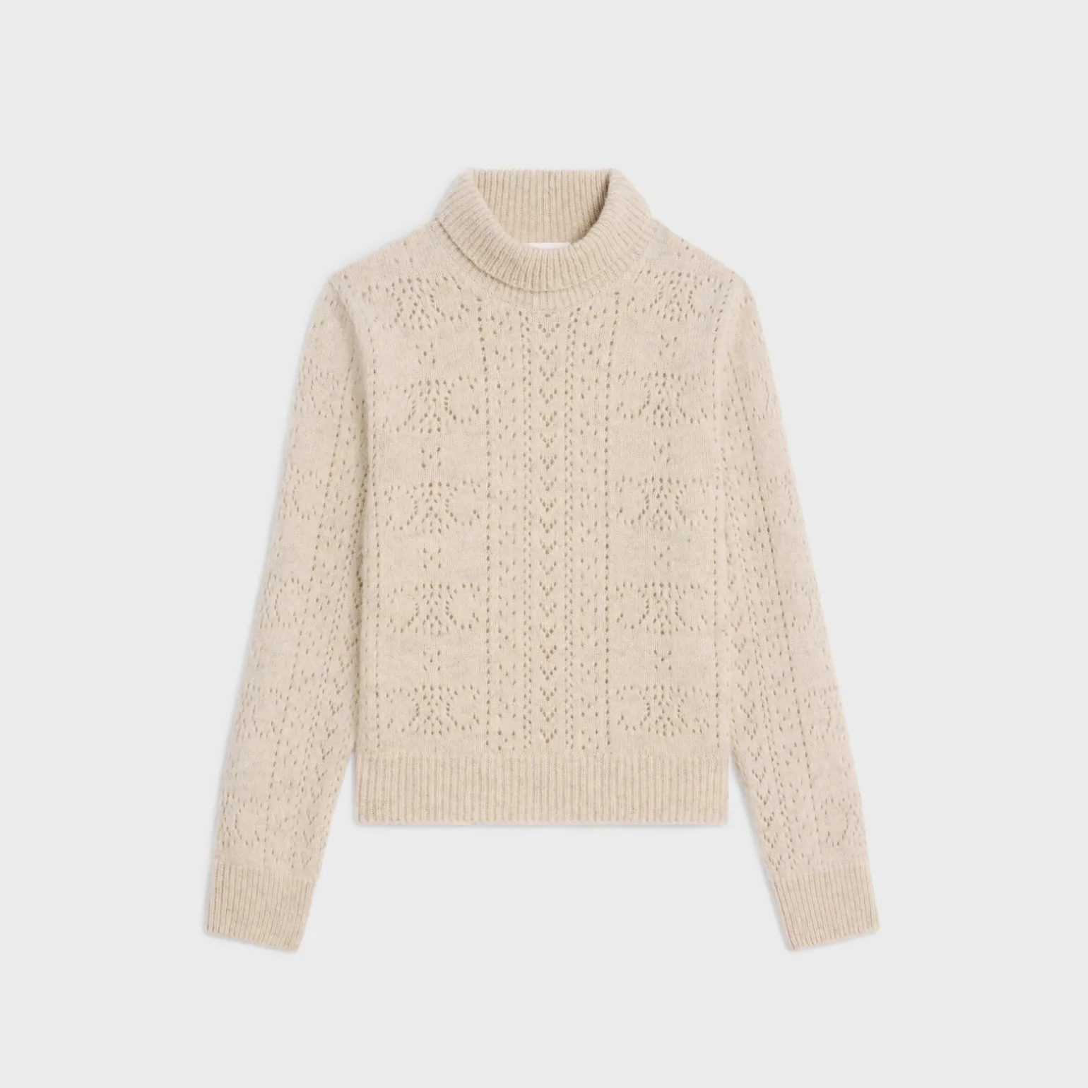 turtleneck sweater in Shetland pointelle