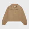vareuse sweater in ribbed wool and cashmere