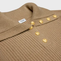 vareuse sweater in ribbed wool and cashmere